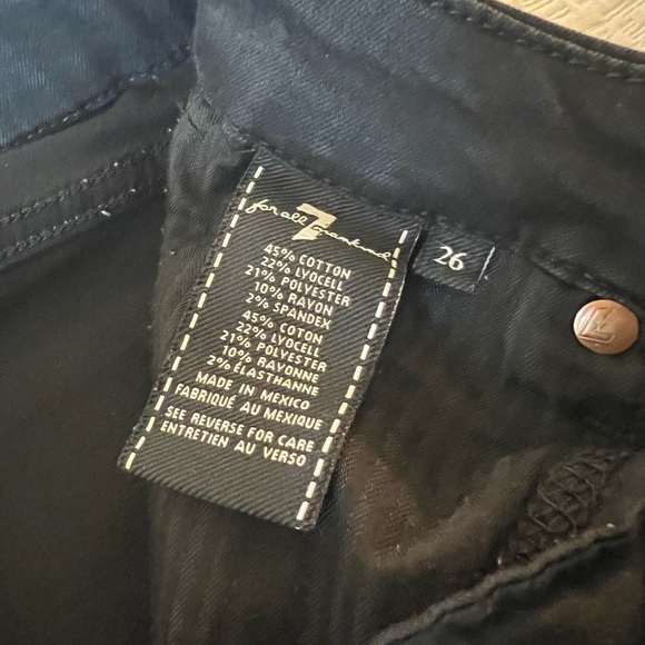 7 for All Mankind Bair The Ankle Skinny Blacked Distressed Jeans Size 26 - Picture 9 of 11